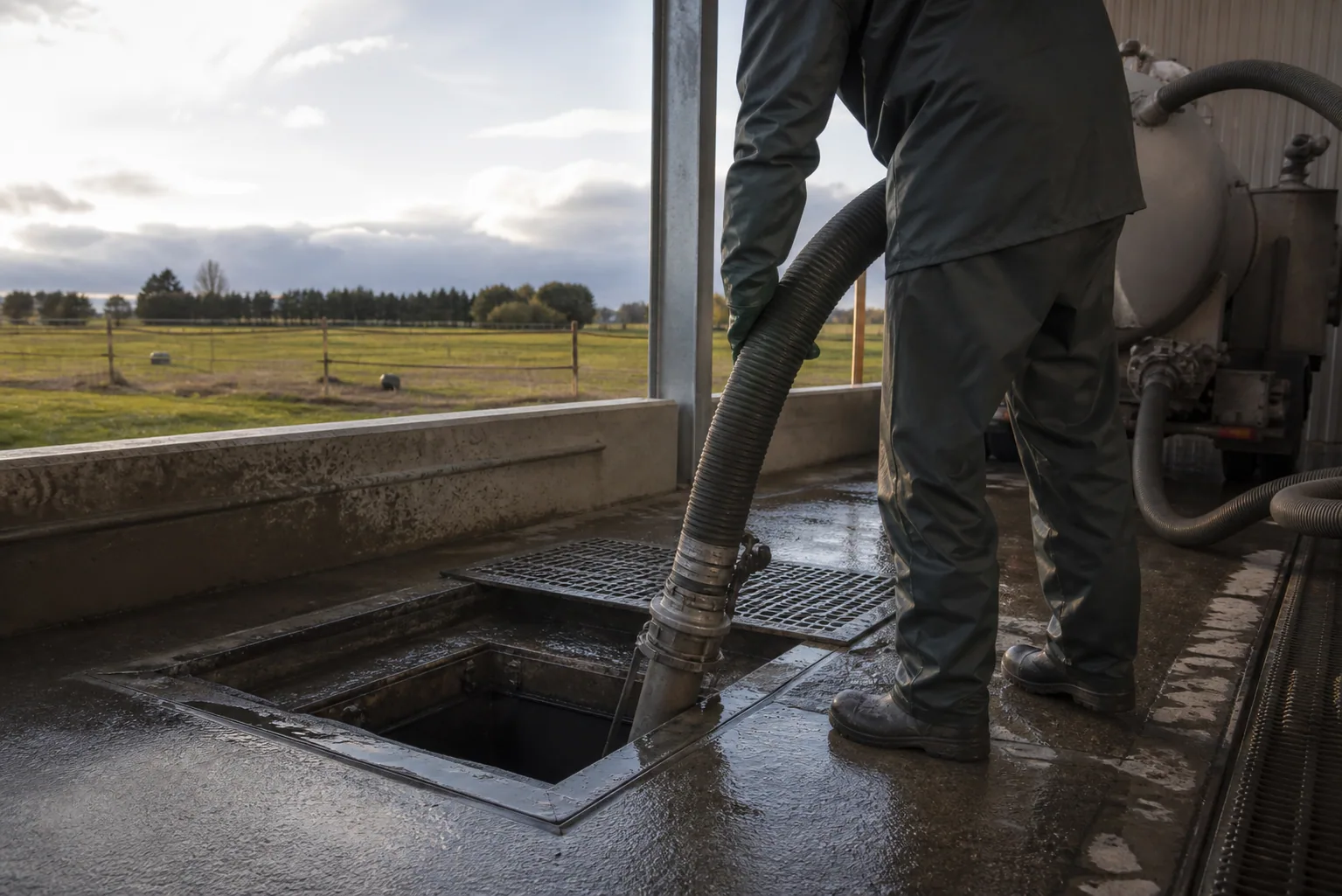Professional sump cleaning at a rural Southland workshop
